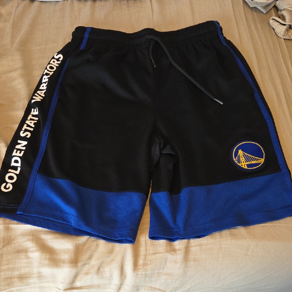 Golden State Warriors Black and Blue Athletic Shorts